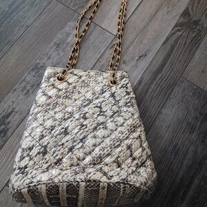 Vintage GAUCHO genuine Python Snakeskin Purse Satchel-rare